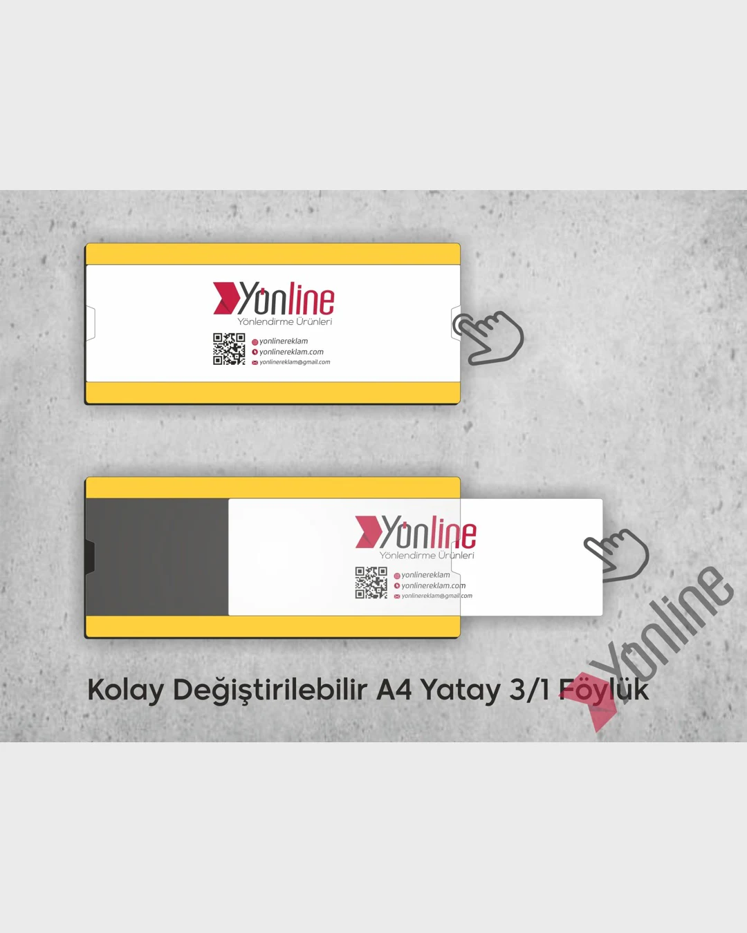 A5 Yatay Kolay Değiştirilebilir Kapı ve Duvar Tipi Föylük Pano