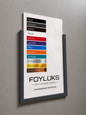 A4 Duvar Tipi Değiştirilebilir Yapışkanlı Föylük