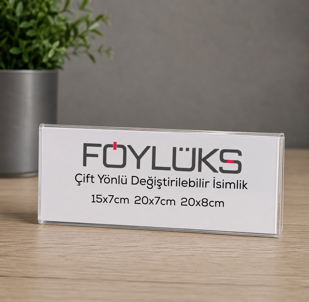 Çift Yönlü Değiştirilebilir Masa Üstü İsimlik