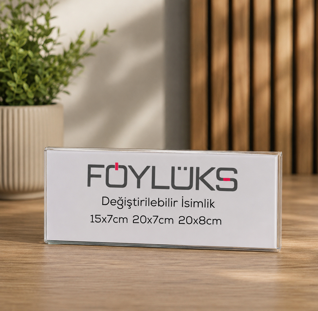 L Tipi Değiştirilebilir Masaüstü İsimlik